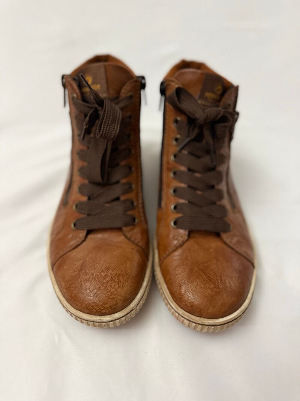 RemonteTEX Women’s EU 39 US 8–8.5 Brown Leather Lined High Top Sneakers Boots